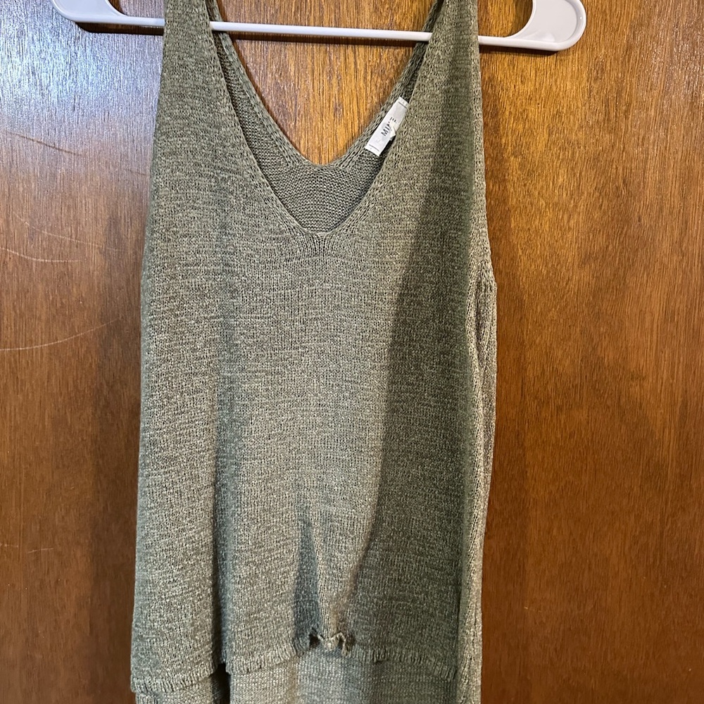 Olive Green Knit Tank Top